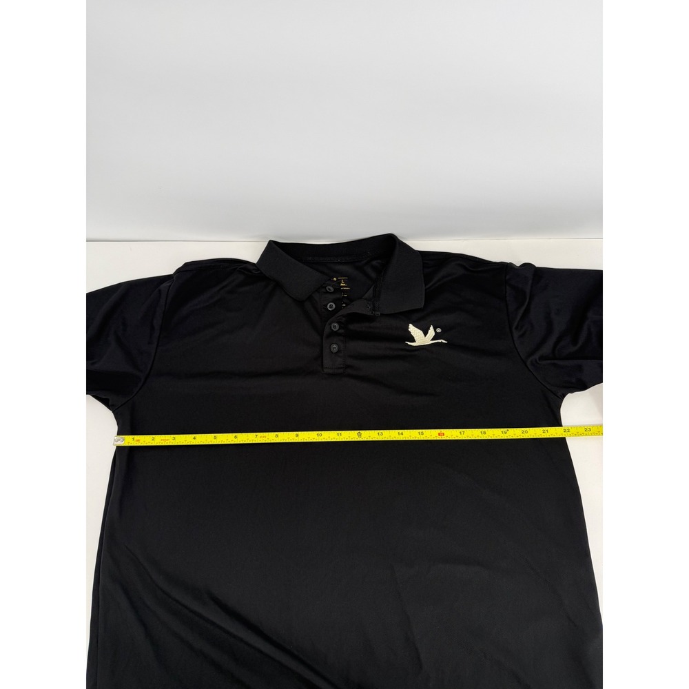 Goose Pride Mens Black Short Sleeve Performance Polo Shirt Bird Logo Sz L - Picture 5 of 7